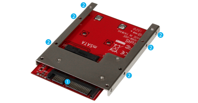 Startech Sat32msat257 Msata Ssd To 25in Sata Adapter Converter Comms Express