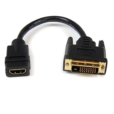 StarTech HDDVIFM8IN 8in Female HDMI to Male DVI-D Video Cable Adapter