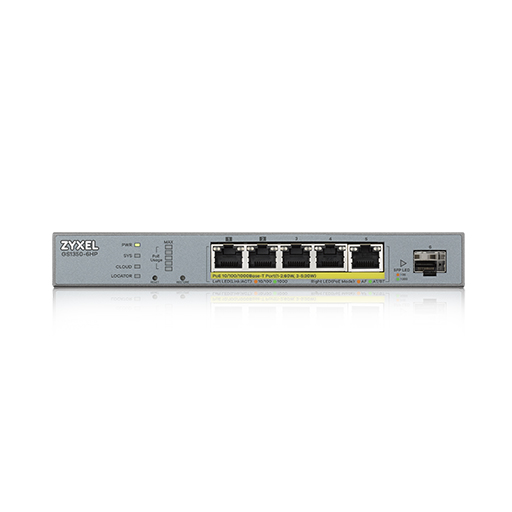 Zyxel GS1350-6HP 5-port GbE Smart Managed PoE Switch