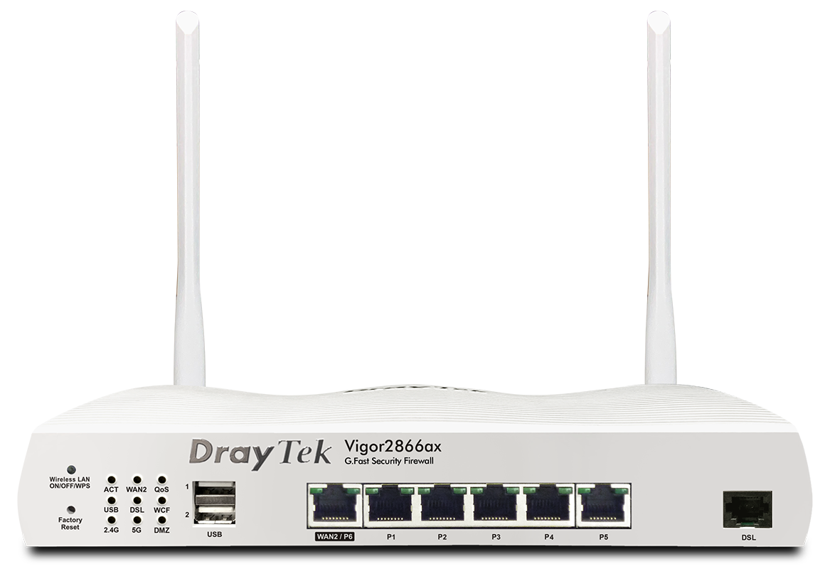 DrayTek V2866AX-K Vigor Wi-Fi 6 G.fast/DSL Ethernet Wireless Router