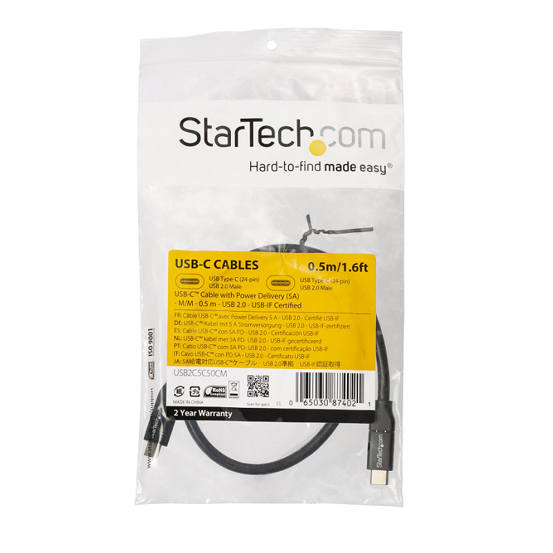 StarTech USB2C5C50CM 50cm USB 2.0 Power ... | Comms Express