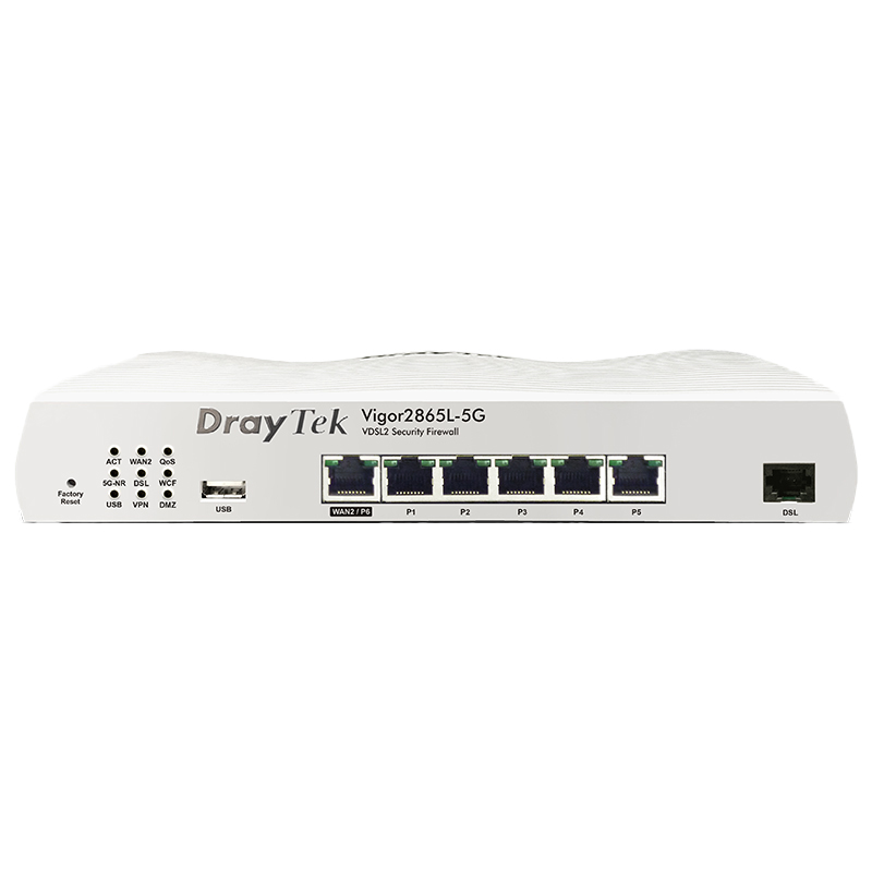 Draytek V2865L-5G-K Vigor 2865L 5G wired VDSL router with 5G/LTE modem