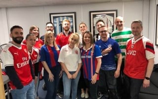 The Comms Express team in their football shirts